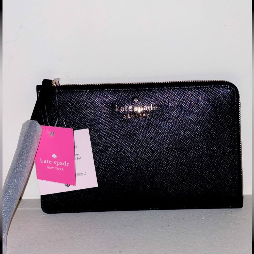 Kate Spade Staci Medium L Zip Wristlet Black NWT